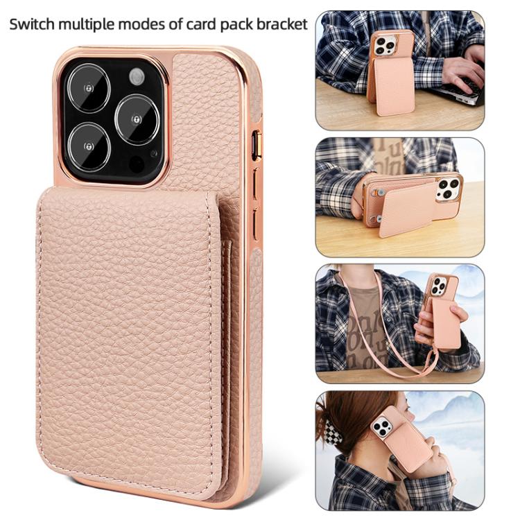 VIETAO Litchi Texture Wallet PU Phone Case with Lanyard, For iPhone 14 Pro, For iPhone 14 Pro Max, For iPhone 13 Pro Max, For iPhone 13 Pro