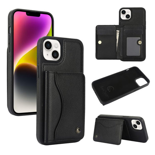 AwQuer Horizontal Flip Card Bag Holder Leather Phone Case, For iPhone 14 Plus, For iPhone 14 / 13, For iPhone 14 Pro, For iPhone 14 Pro Max