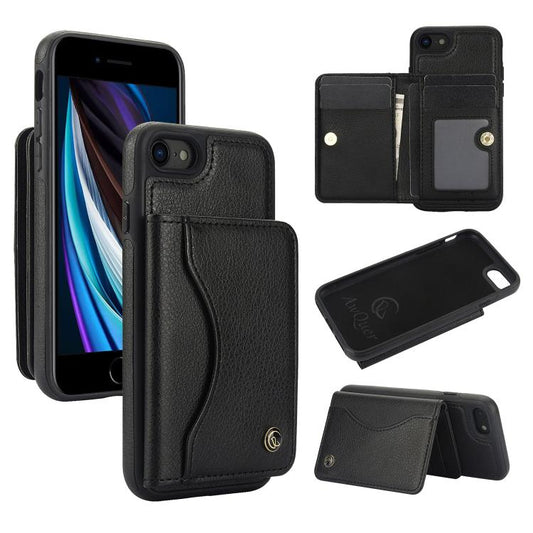 AwQuer Horizontal Flip Card Bag Holder Leather Phone Case, For iPhone 7 / 8 / SE 2022, For iPhone 13 Pro Max, For iPhone 13 Pro, For iPhone 12 / 12 Pro