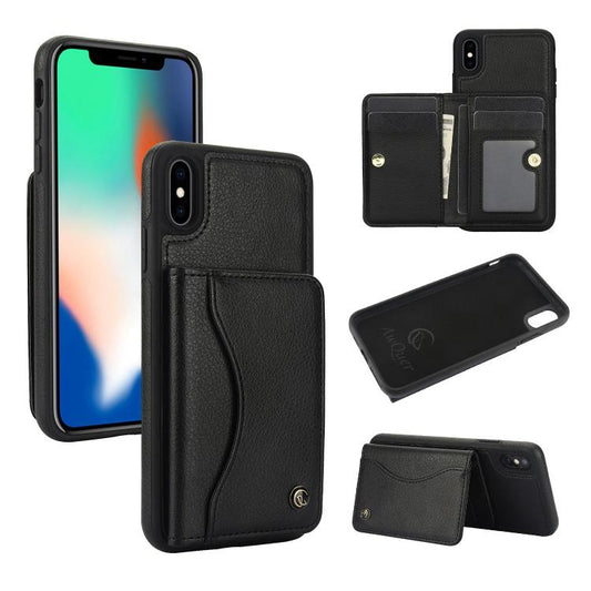 AwQuer Horizontal Flip Card Bag Holder Leather Phone Case, For iPhone X / XS, For iPhone XR, For iPhone XS Max, For iPhone 7 Plus / 8 Plus