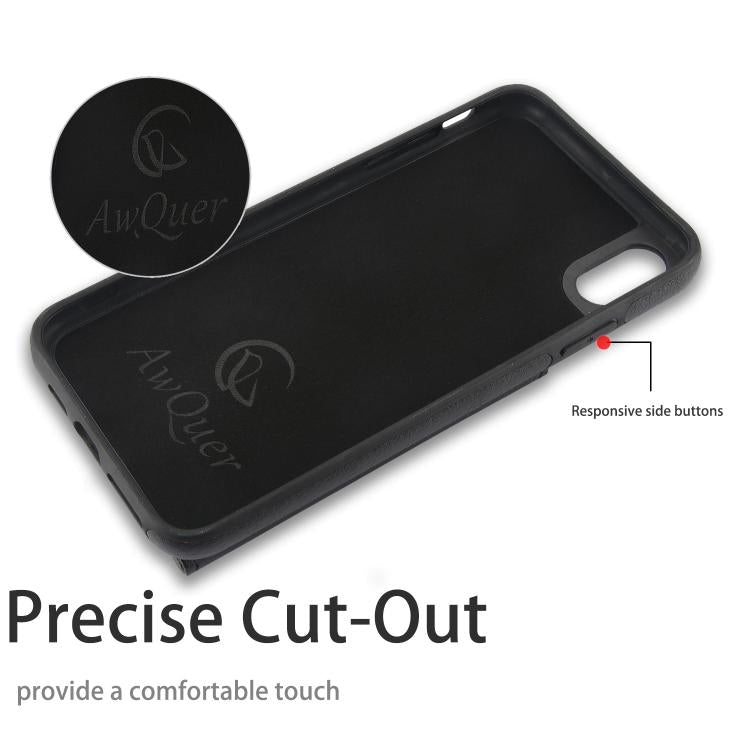 AwQuer Horizontal Flip Card Bag Holder Leather Phone Case, For iPhone X / XS, For iPhone XR, For iPhone XS Max, For iPhone 7 Plus / 8 Plus