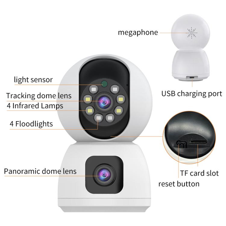 K12 1080P HD Dual Lens Dual Picture Wireless WiFi Camera