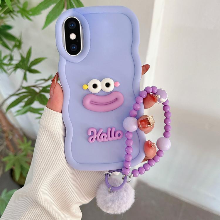 Cartoon Sausage Mouth TPU Phone Case with Bead Chain, For iPhone 11 Pro, For iPhone XS / X, For iPhone XR, For iPhone XS Max