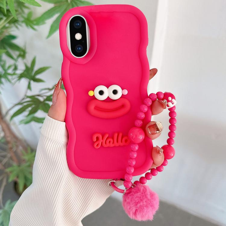 Cartoon Sausage Mouth TPU Phone Case with Bead Chain, For iPhone 11 Pro, For iPhone XS / X, For iPhone XR, For iPhone XS Max