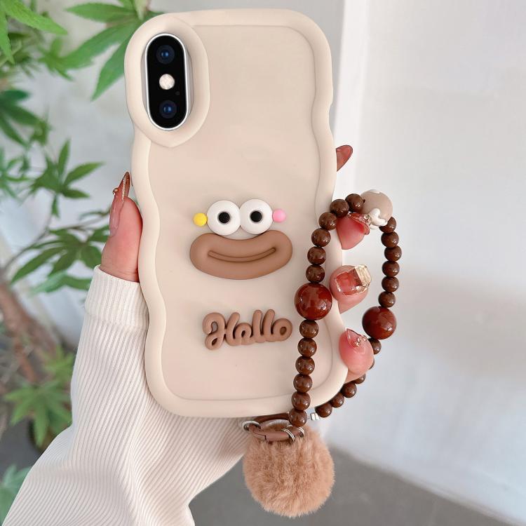Cartoon Sausage Mouth TPU Phone Case with Bead Chain, For iPhone 11 Pro, For iPhone XS / X, For iPhone XR, For iPhone XS Max