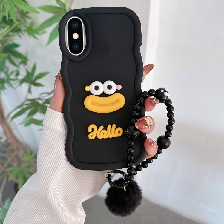 Cartoon Sausage Mouth TPU Phone Case with Bead Chain, For iPhone 11 Pro, For iPhone XS / X, For iPhone XR, For iPhone XS Max