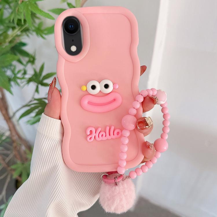 Cartoon Sausage Mouth TPU Phone Case with Bead Chain, For iPhone 11 Pro, For iPhone XS / X, For iPhone XR, For iPhone XS Max