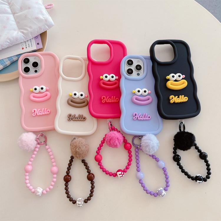 Cartoon Sausage Mouth TPU Phone Case with Bead Chain, For iPhone 11 Pro, For iPhone XS / X, For iPhone XR, For iPhone XS Max