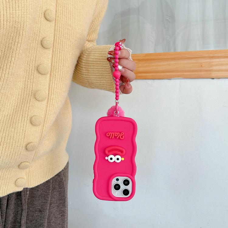 Cartoon Sausage Mouth TPU Phone Case with Bead Chain, For iPhone 11 Pro, For iPhone XS / X, For iPhone XR, For iPhone XS Max