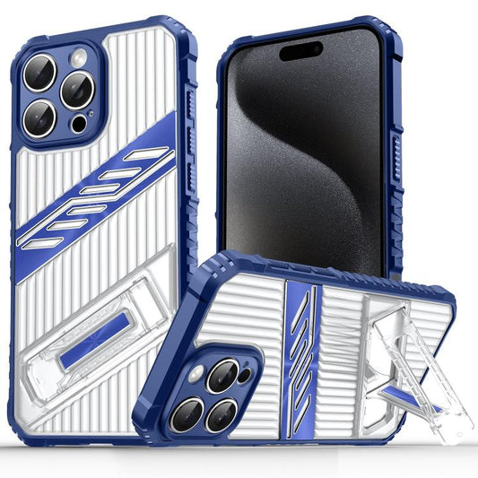 Plating Holder PC Hybrid TPU Phone Case, For iPhone 15 Pro Max, For iPhone 15 Pro, For iPhone 15 Plus, For iPhone 15