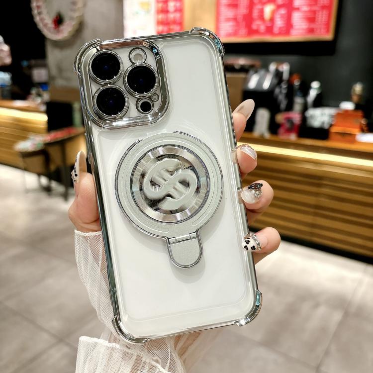 Space MagSafe Holder Phone Case with Lens Film, For iPhone 15 Pro Max, For iPhone 15 Pro, For iPhone 15 Plus, For iPhone 15