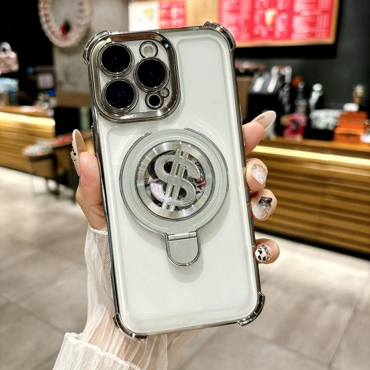 Space MagSafe Holder Phone Case with Lens Film, For iPhone 15 Pro Max, For iPhone 15 Pro, For iPhone 15 Plus, For iPhone 15