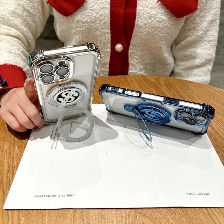 Space MagSafe Holder Phone Case with Lens Film, For iPhone 11 Pro