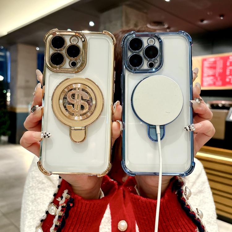 Space MagSafe Holder Phone Case with Lens Film, For iPhone 11 Pro