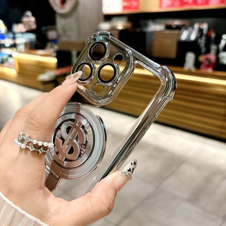 Space MagSafe Holder Phone Case with Lens Film, For iPhone 15 Pro Max, For iPhone 15 Pro, For iPhone 15 Plus, For iPhone 15