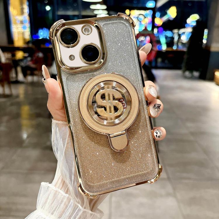 Space Gradient Glitter MagSafe Holder Phone Case with Lens Film, For iPhone 15 Pro Max, For iPhone 15 Pro, For iPhone 15 Plus, For iPhone 15
