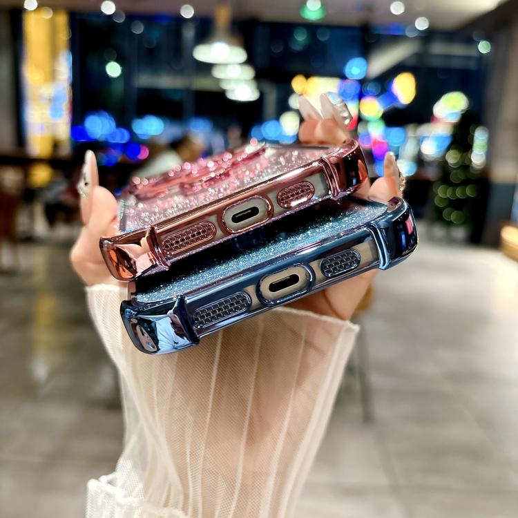 Space Gradient Glitter MagSafe Holder Phone Case with Lens Film, For iPhone 11 Pro