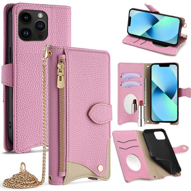 Crossbody Chain Fishtail Litchi Leather Phone Case, For iPhone 14 Pro Max, For iPhone 13 Pro Max, For iPhone 13 Pro, For iPhone 13