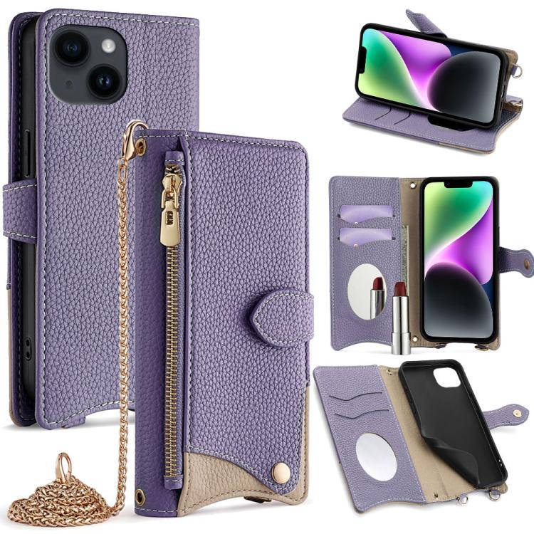 Crossbody Chain Fishtail Litchi Leather Phone Case, For iPhone 14 Pro Max, For iPhone 13 Pro Max, For iPhone 13 Pro, For iPhone 13