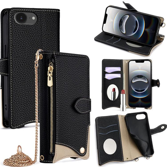 Crossbody Chain Fishtail Litchi Leather Phone Case, For iPhone 16e, For iPhone 16 Pro Max, For iPhone 16 Pro, For iPhone 16 Plus