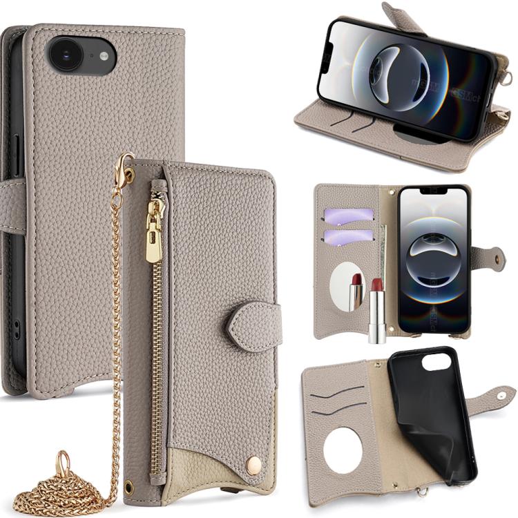 Crossbody Chain Fishtail Litchi Leather Phone Case, For iPhone 16e, For iPhone 16 Pro Max, For iPhone 16 Pro, For iPhone 16 Plus
