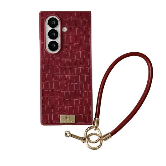 Crocodile Texture TPU Phone Case With Strap