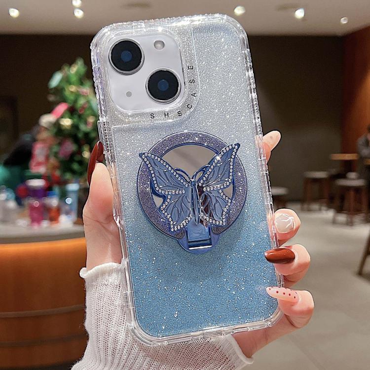 Mirror Butterfly Holder Glitterr MagSafe Phone Case, For iPhone 13 Pro Max, For iPhone 13 Pro, For iPhone 13, For iPhone 12