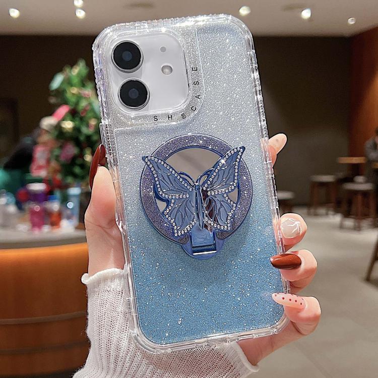 Mirror Butterfly Holder Glitterr MagSafe Phone Case, For iPhone 13 Pro Max, For iPhone 13 Pro, For iPhone 13, For iPhone 12