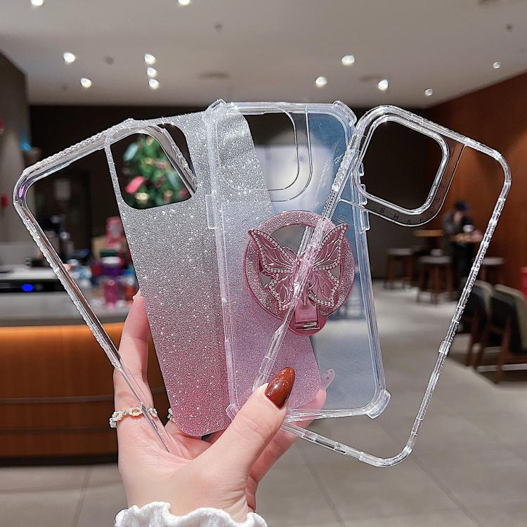 Mirror Butterfly Holder Glitterr MagSafe Phone Case, For iPhone 13 Pro Max, For iPhone 13 Pro, For iPhone 13, For iPhone 12