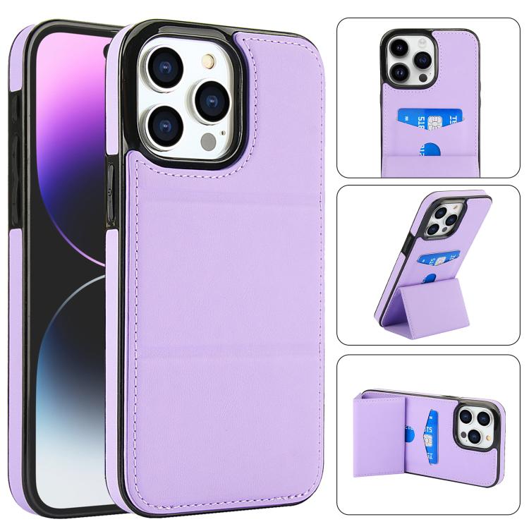 Tri-fold Holder Leather Phone Case with Card Slot, For iPhone 15 Pro Max, For iPhone 15 Pro, For iPhone 15 Plus, For iPhone 15