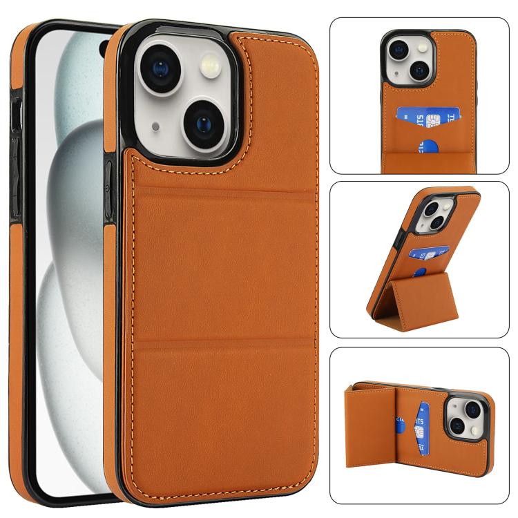 Tri-fold Holder Leather Phone Case with Card Slot, For iPhone 15 Pro Max, For iPhone 15 Pro, For iPhone 15 Plus, For iPhone 15