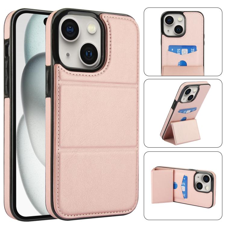 Tri-fold Holder Leather Phone Case with Card Slot, For iPhone 15 Pro Max, For iPhone 15 Pro, For iPhone 15 Plus, For iPhone 15