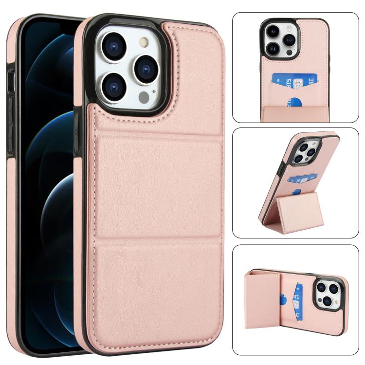 Tri-fold Holder Leather Phone Case with Card Slot, For iPhone 13 mini, For iPhone 12, For iPhone 12 Pro Max, For iPhone 12 Pro