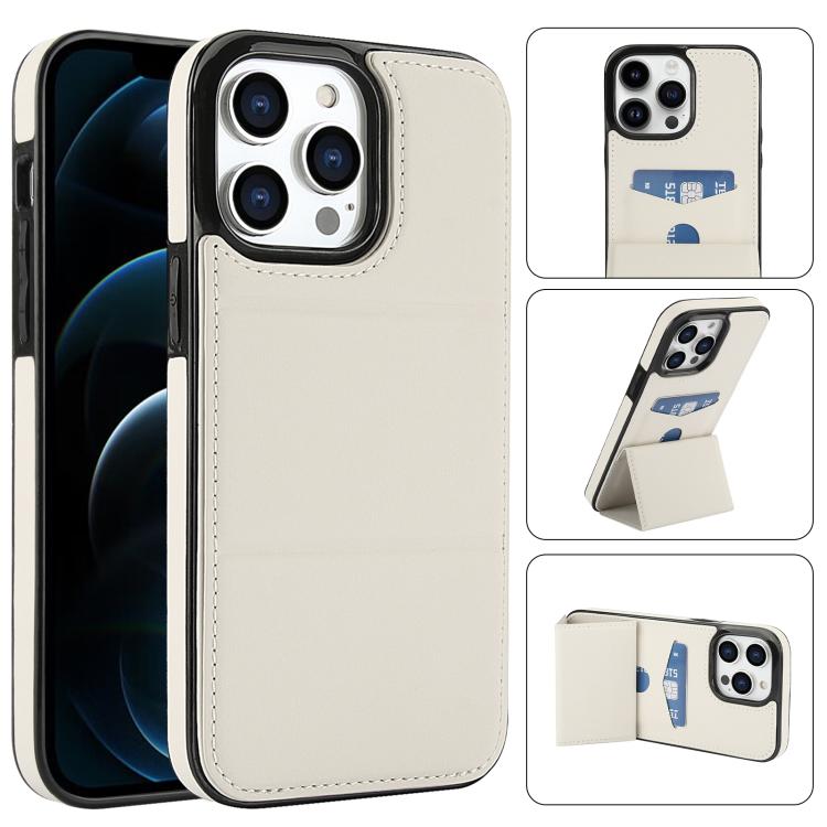 Tri-fold Holder Leather Phone Case with Card Slot, For iPhone 13 mini, For iPhone 12, For iPhone 12 Pro Max, For iPhone 12 Pro