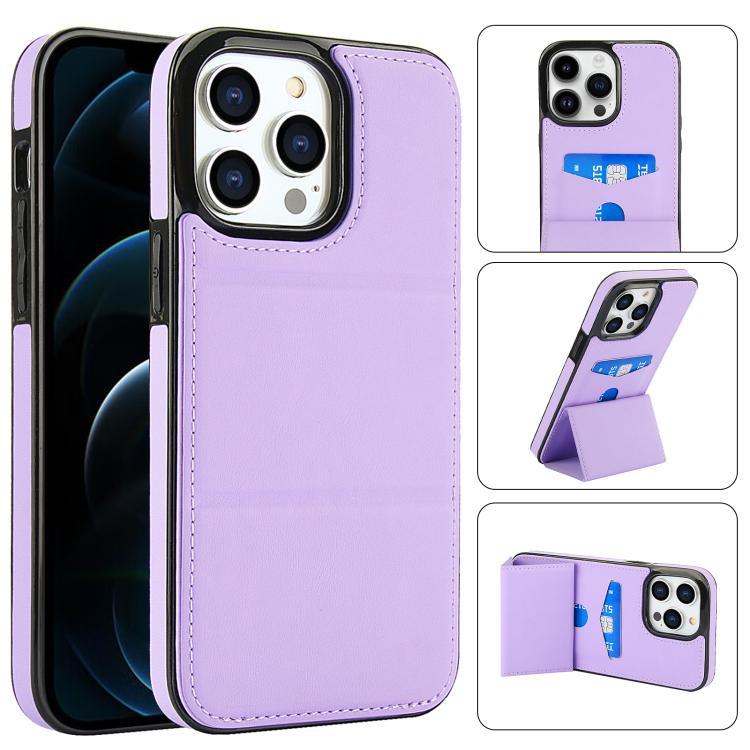 Tri-fold Holder Leather Phone Case with Card Slot, For iPhone 13 mini, For iPhone 12, For iPhone 12 Pro Max, For iPhone 12 Pro