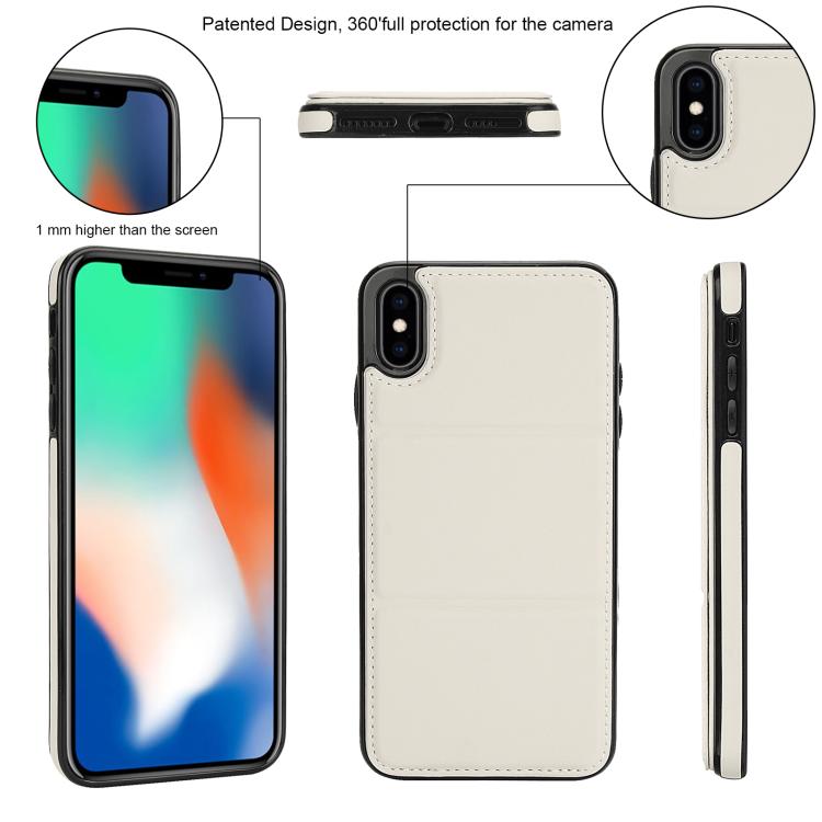 Tri-fold Holder Leather Phone Case with Card Slot, For iPhone XS / X, For iPhone XR, For iPhone XS Max, For iPhone 8 Plus / 7 Plus