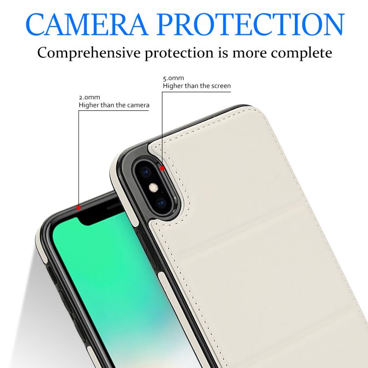 Tri-fold Holder Leather Phone Case with Card Slot, For iPhone XS / X, For iPhone XR, For iPhone XS Max, For iPhone 8 Plus / 7 Plus