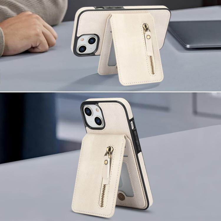 Zipper Wallet Split MagSafe Leather Back Phone Case, For iPhone 14 Plus, For iPhone 14, For iPhone 14 Pro