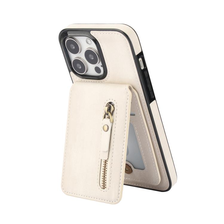 Zipper Wallet Split MagSafe Leather Back Phone Case, For iPhone 13 Pro, For iPhone 13, For iPhone 13 mini
