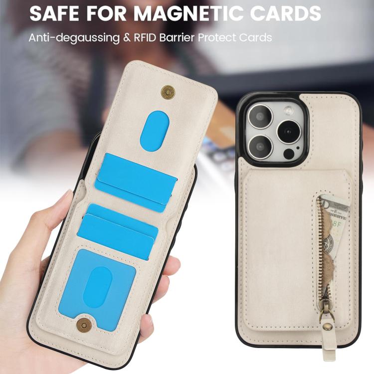 Zipper Wallet Split MagSafe Leather Back Phone Case, For iPhone 13 Pro, For iPhone 13, For iPhone 13 mini