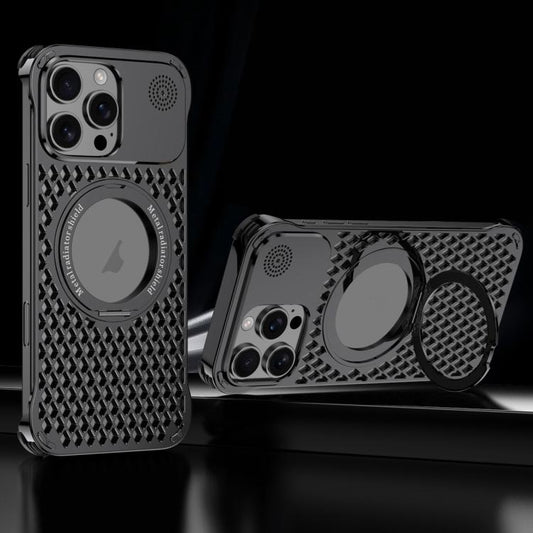R-JUST RJ-64 Aromatherapy Heat Dissipation MagSafe Phone Case with Stand, For iPhone 16 Pro Max, For iPhone 16 Pro, For iPhone 16, For iPhone 15 Pro Max, For iPhone 15 Pro, For iPhone 15, For iPhone 14, For iPhone 14 Pro