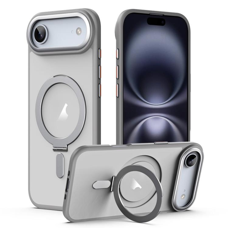 Airbag MagSafe Shockproof Frosted Phone Case with Fold Holder, For iPhone 17 Pro Max, For iPhone 17 Pro, For iPhone 17, For iPhone 17 Air, For iPhone 16e