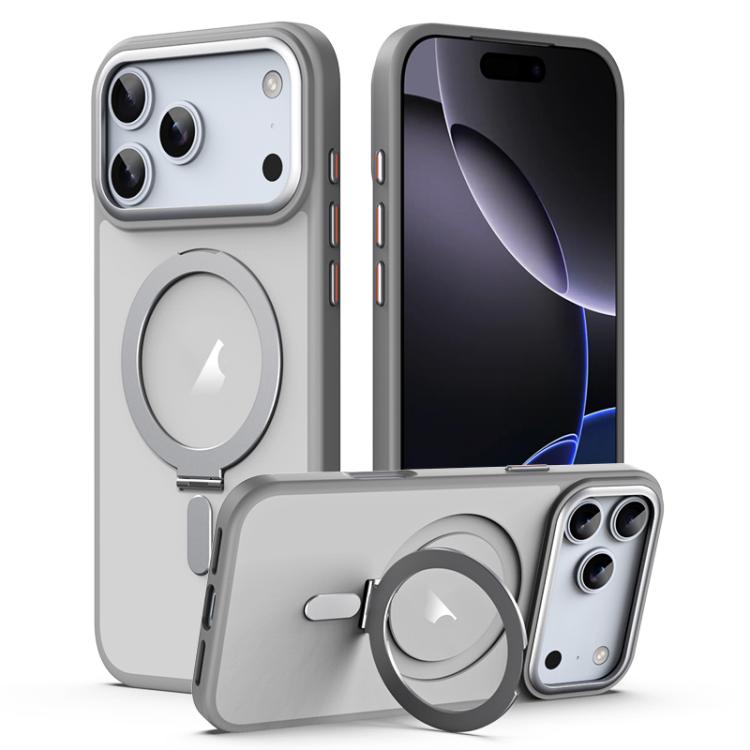 Airbag MagSafe Shockproof Frosted Phone Case with Fold Holder, For iPhone 17 Pro Max, For iPhone 17 Pro, For iPhone 17, For iPhone 17 Air, For iPhone 16e