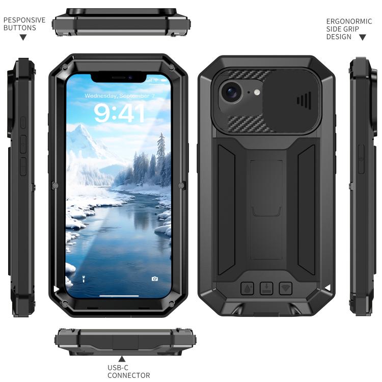 Sliding Camera IP68 Waterproof Holder Phone Case, For iPhone 16e