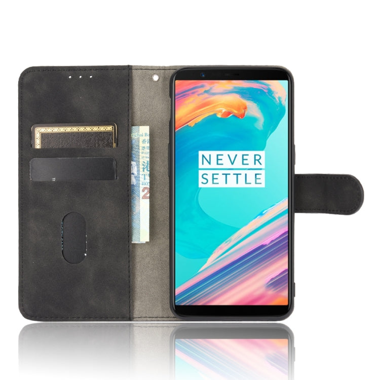 Solid Color Skin Feel Magnetic Buckle Horizontal Flip Calf Texture PU Leather Case with Holder & Card Slots & Wallet, For OnePlus 5T, For BlackBerry KEY2, For OnePlus 6, For BlackBerry Keyone