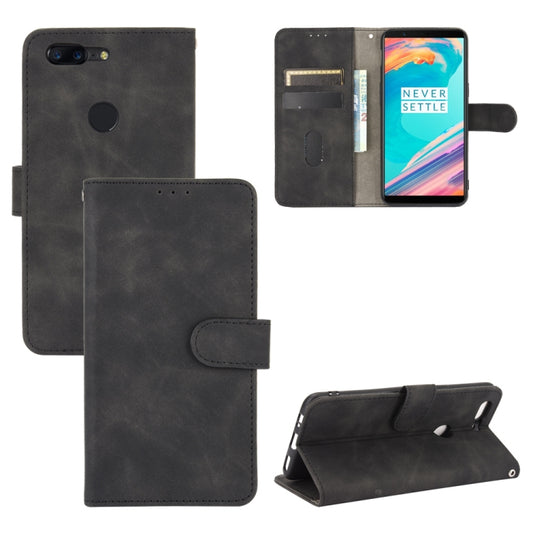 Solid Color Skin Feel Magnetic Buckle Horizontal Flip Calf Texture PU Leather Case with Holder & Card Slots & Wallet, For OnePlus 5T, For BlackBerry KEY2, For OnePlus 6, For BlackBerry Keyone