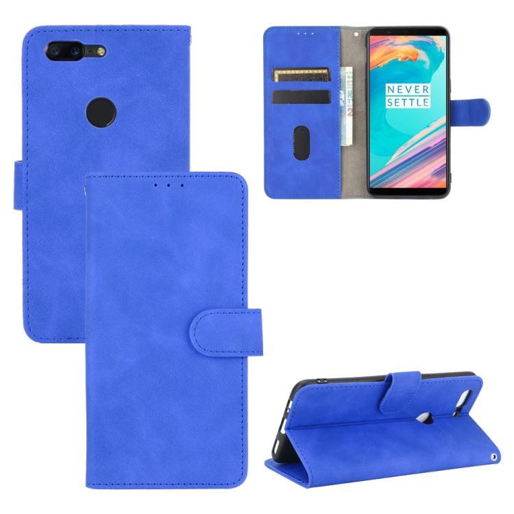 Solid Color Skin Feel Magnetic Buckle Horizontal Flip Calf Texture PU Leather Case with Holder & Card Slots & Wallet, For OnePlus 5T, For BlackBerry KEY2, For OnePlus 6, For BlackBerry Keyone