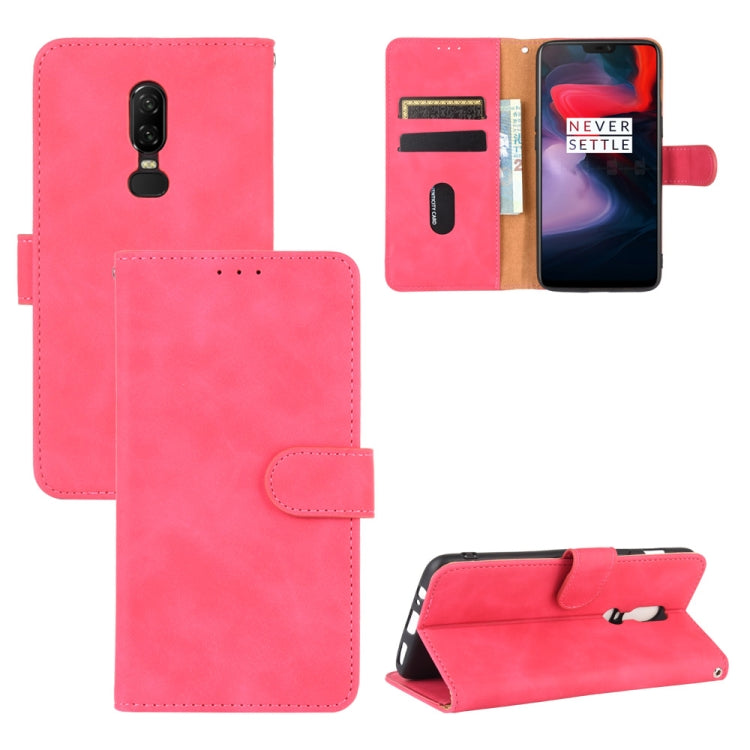 Solid Color Skin Feel Magnetic Buckle Horizontal Flip Calf Texture PU Leather Case with Holder & Card Slots & Wallet, For OnePlus 5T, For BlackBerry KEY2, For OnePlus 6, For BlackBerry Keyone