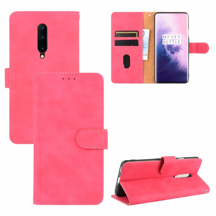 Solid Color Skin Feel Magnetic Buckle Horizontal Flip Calf Texture PU Leather Case with Holder & Card Slots & Wallet, For OnePlus 6T, For OnePlus 7, For BlackBerry Priv, For OnePlus 7 Pro