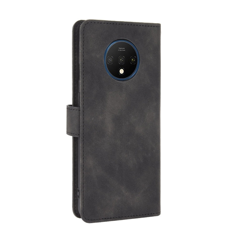 Solid Color Skin Feel Magnetic Buckle Horizontal Flip Calf Texture PU Leather Case with Holder & Card Slots & Wallet, For OnePlus 7T